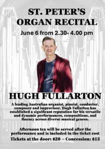 ST. PETER’S
ORGAN RECITAL-HUGH FULLARTON